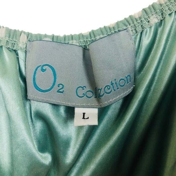 O2 Collection Women’s Midi Sundress Large Juniors Polka Dot Pleats Green - Picture 7 of 9